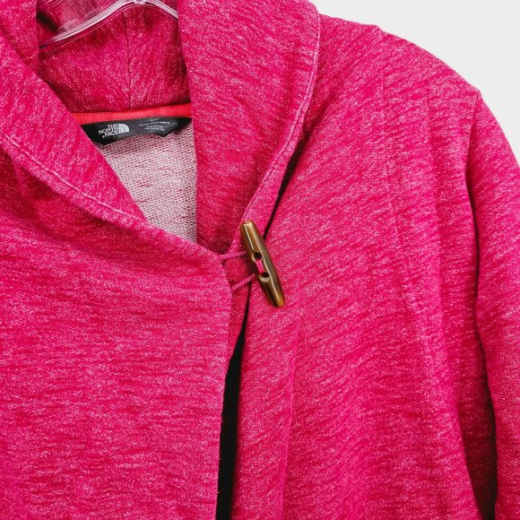 The North Face Fallsgrove Wrap Sweater Toggle Cardigan S Heathered Red Cotton - Picture 5 of 13